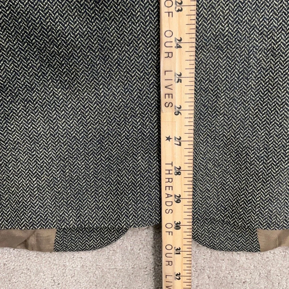 Hugo Boss Blazer Men 40R Navy Khaki Herringbone‎ Einstein Lambswool Sport Coat